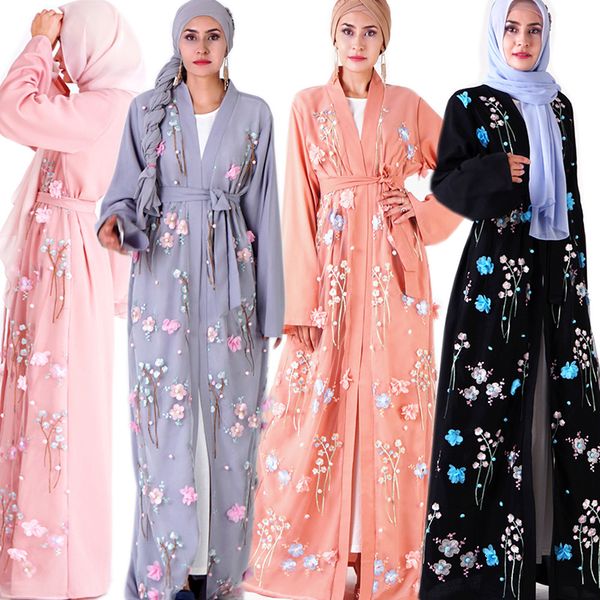 

eid dubai abaya kimono muslim fashion dress abayas for women kaftan caftan islam clothing turkish robe djellaba femme ete islam, Red