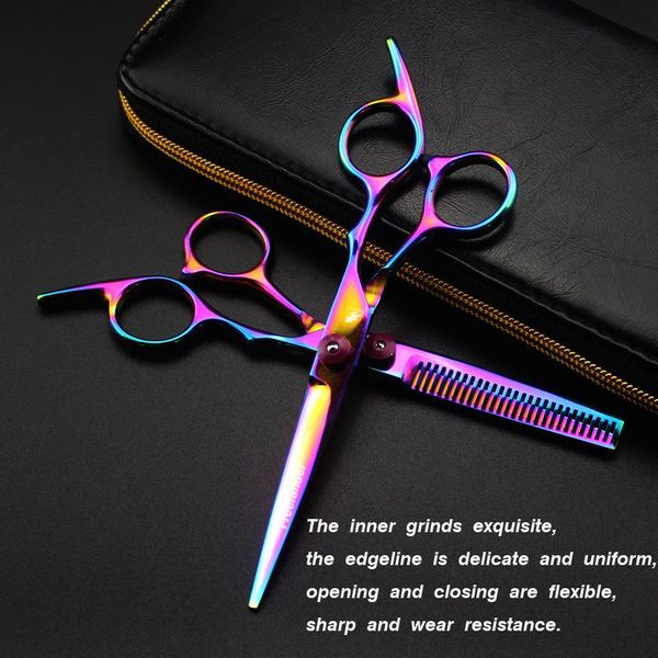 

hair scissors 6.0 inch professional hairdressing cutting thinning barber set 440c for shears clipper