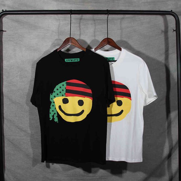 

men's t-shirts casual fashion men's t-shirt, 3d foam smiley face printed shirt, hip hop, cpfm.xyz, kanye west, cpfm.xyz, White;black