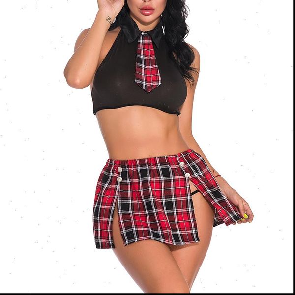 

schoolgirl cosplay lingerie womens tracksuits student uniform set costume babydoll dress lace miniskirt outfit, Gray