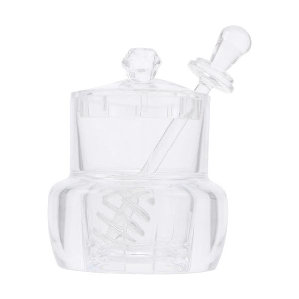 

spoons 1 set honey jar with dipper acrylic pot dispenser lid