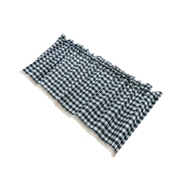 

curtain & drapes 1pc pole-type with plaid lace home use decorative