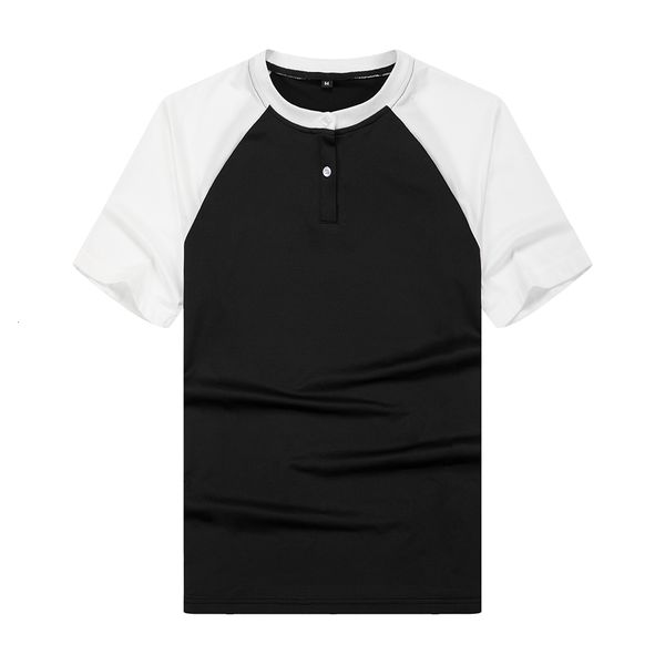 

men's t-shirts 2021 male brand short-sleeve henry collar thin man fit casual t-shirt pure color 4xl clothes, White;black