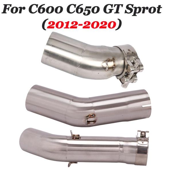 

motorcycle exhaust system slip on for c600 sport c650gt c650 pipe middle link 51mm muffler reserve cat 2012-2021