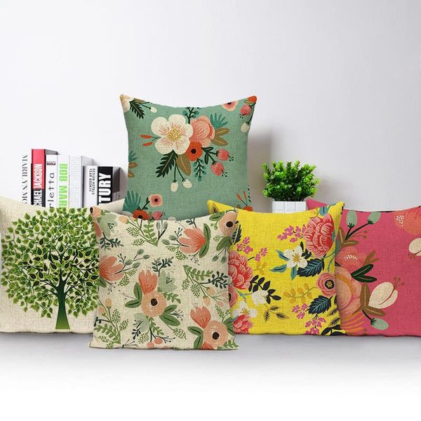 

cushion/decorative pillow flower plant printing cushion cover case home decor covers sofa pillows car chair bed