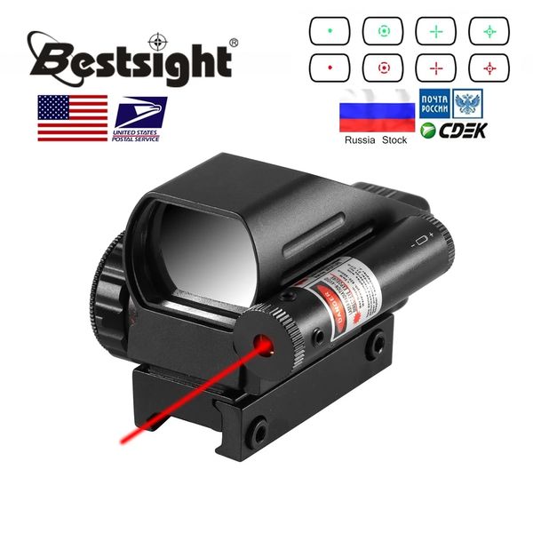 Reflex Sight con Red Laser Red Green Dot 4 Reticolo Olografico Proiettato Dot Sight Scope Mirini per fucili ad aria compressa Caccia