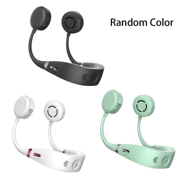 

bladeless neck fan usb rechargeable ice sense 360 degree rotation portable cooling for outdoor-random color electric fans