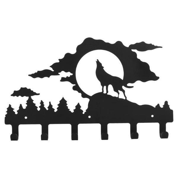 

carpets 1pc iron wall-mounted coat clothes hook rack door hat organizer (howl wolf)