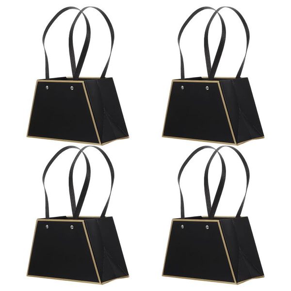 

4pcs flower bouquet gift bags paper florist plant with handles wrap