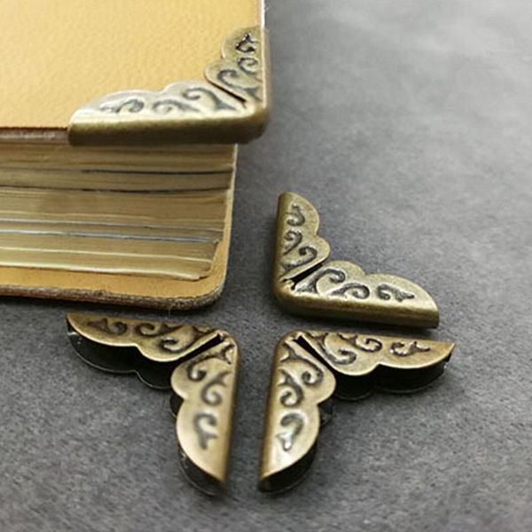 

craft tools 4/12pcs antique brass metal book scrapbooking notebook menus folders corner protectors bronze tone