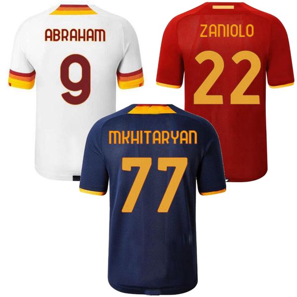 

2021 2022 roma pellegrini soccer jerseys mancini totti abraham spinazzola strootman zaniolo 21 22 home away football men kids shirt kits, Black;yellow