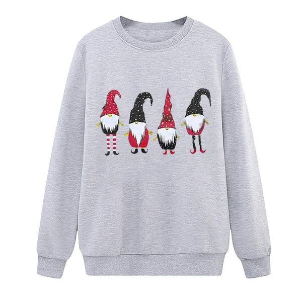 

women's hoodies & sweatshirts 2021 fashion womens casual loose o-neck christmas printed jumper long sleeve pullover sweatshirt plus si, Black