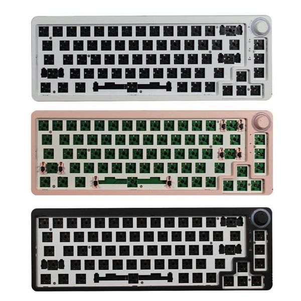 

keyboards tm680 swap mechanical keyboard kit 3 mode rgb light compatiable with 3/5 pins for cherry mx gateron kailh switches diy