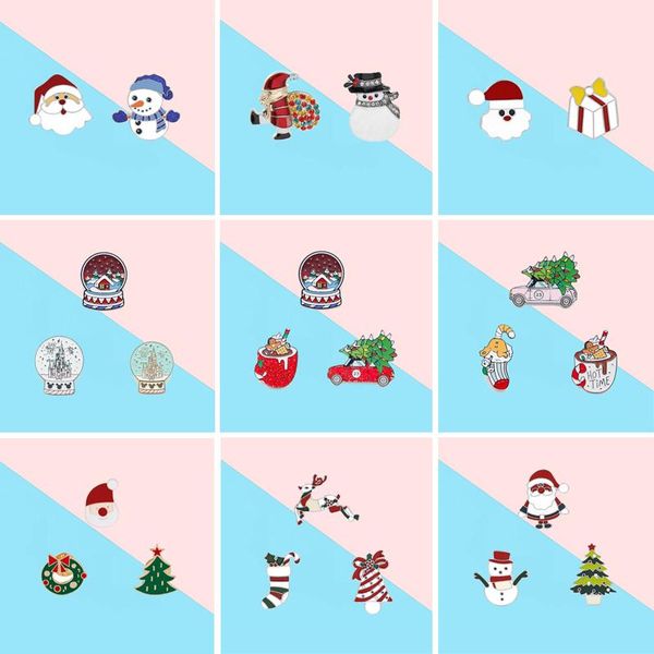 

pins, brooches cartoon santa claus christmas socks trees crystal ball enamel pins bag badge jewelry gifts for kids friends, Gray