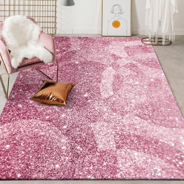 

carpets fashion modern simple floor mat pink diamond flash printed area rugs kitchen living room girl bedroom bedside non-slip