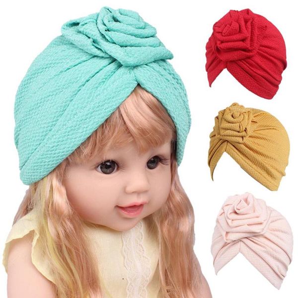 

caps & hats children baby girls hat beanie scarf turban head wrap cap children's outdoor cotton winter headdress for girl, Yellow