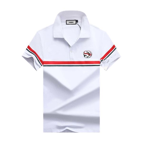 

luxury designer summer men's t-shirt polo shirt fashion trim cotton swab embroidery@02, White;black