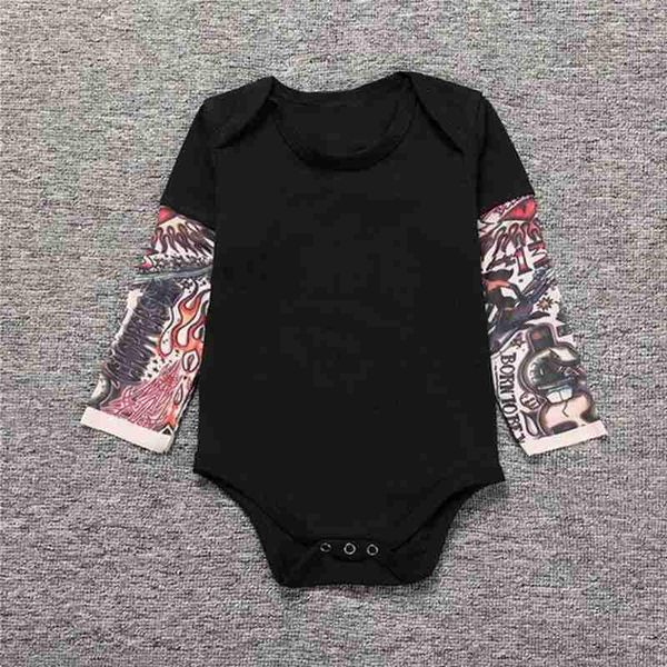 

born baby clothing patchwork tattoo romper bodysuit clothes boys girls long sleeve vÃªtements fi rompers, Blue