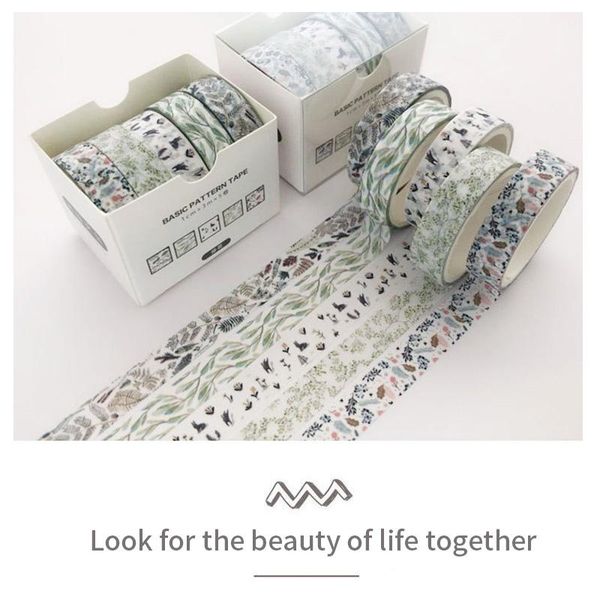 

pcs/pack striped/grid/flowers basic solid color paper washi tape adhesive diy scrapbooking sticker label masking gift wrap