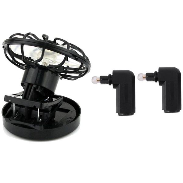 

electric fans 1x clip-on solar cell fan sun power energy & 2x 360 degree digital fiber optic toslink right angle 90 adapter