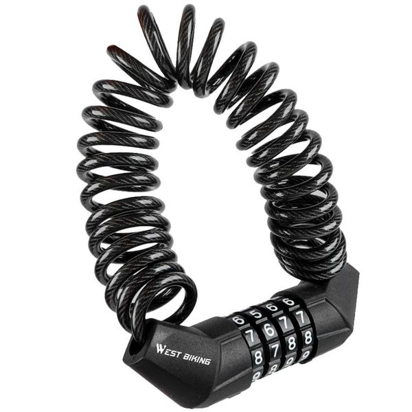 

bike locks west biking helmet lock, 4 digit resettable security anti-theft cable portable lightweight lock for motorcycle