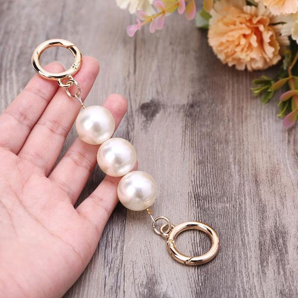 

bag parts & accessories pearl purse chain strap extender for cross-body shoulder handbag charms artificial replacement, Black