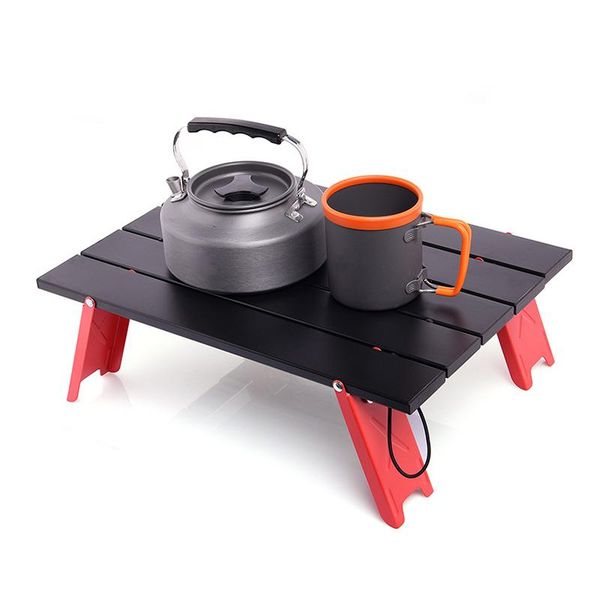 

camp furniture camping mini portable aluminum foldable table for outdoor picnic barbecue tours tableware ultra light folding computer bed de