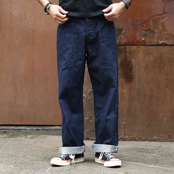 

jeans bronson retro 1917 us navy pants wwi uniform white listed jeans seee denim, Blue