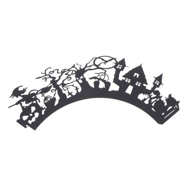 

other festive & party supplies 20pcs cupcake wrappers lace hollow out muffin black cup small cake paper broomstick lady