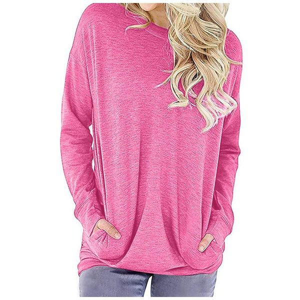 

women's hoodies & sweatshirts harajuku long sleeve pullover solid color oversized loose women sudaderas female o-neck, Black
