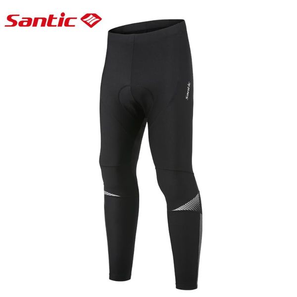 

racing pants santic men's cycling tights 4d padded mtb road bike fleece thermal high elastic ourdoor sports mountain riding leggings, Black;blue