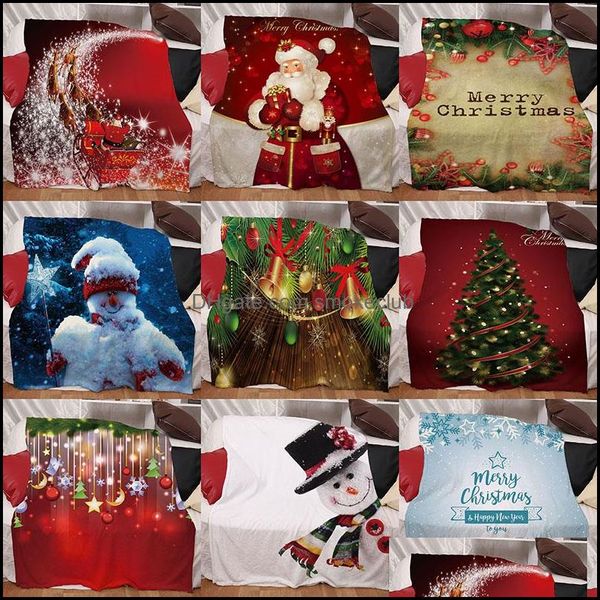 Têxteis Home Garden9 Design Christmas Cobertor Impressão Digital Inverno Espessamento Duplo Camada de Dupla Moda Lã Lançamento Mictolor MTI