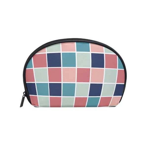 

fengju multifuncition shell cosmetic bag purse half moon hanging travel toiletry pouch for girls woman colorful bags & cases