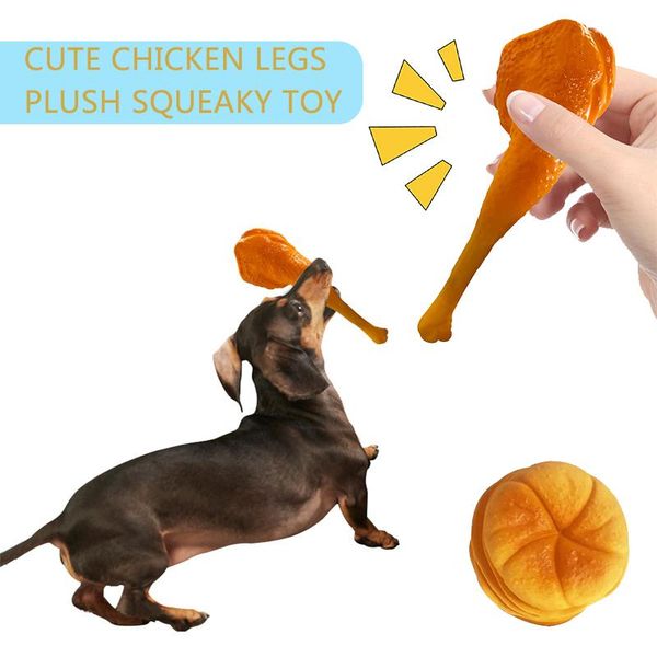 

dog toys & chews simulation chicken leg pet chew toy puppy interactive squeak sound molar stick teeth cleaning training supplies