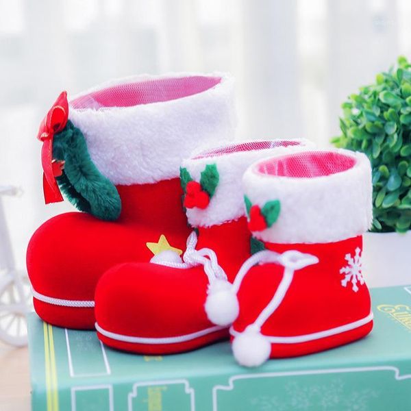

christmas decorations holiday gift boots flocking children's candy bags