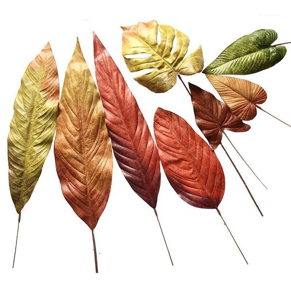 

autumn simulation plastic tree leaves for diy home party vase decoration flower arrangement po props1