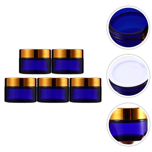 

storage bottles & jars 5pcs cream glass portable cosmetics sub sub-packing