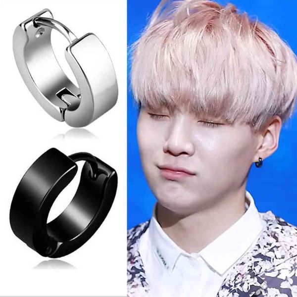 

1pair anti-allergic titanium steel earring punk rock stud earrings men fashion jewelry women small circle round stud earrings, Golden