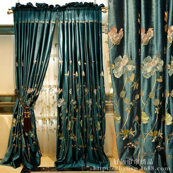 

curtain & drapes modern classical air luxury flannel butterfly embroidery curtains for living room bedroom decoration