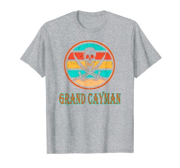 

pirate grand cayman vacation shirt vintage distressed image t-shirt, White;black