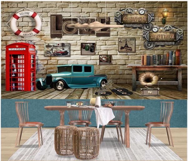 

wallpapers wdbh custom po 3d wallpaper retro nostalgic european classic car tooling home decor living room for walls 3 d