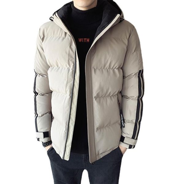

men's down & parkas padded jacket light and thin short 2021 winter trend thick hooded male handsome, Black