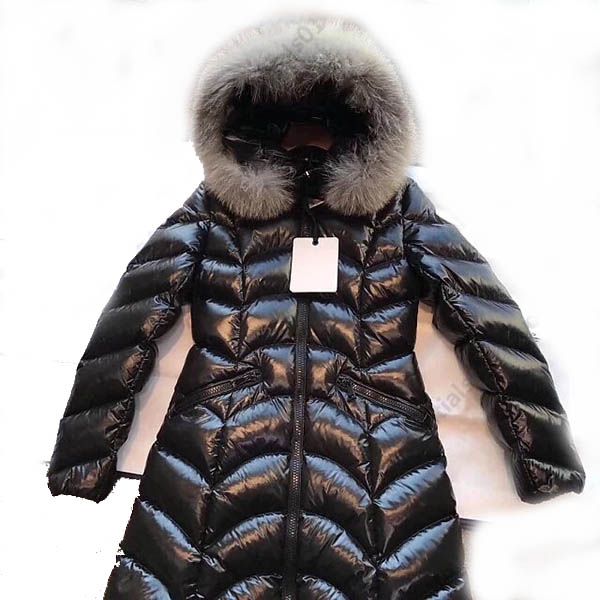 

monclair long hooded fox collar womens down jacket luxurys designers france brand puffer jackets size 1--4, Black