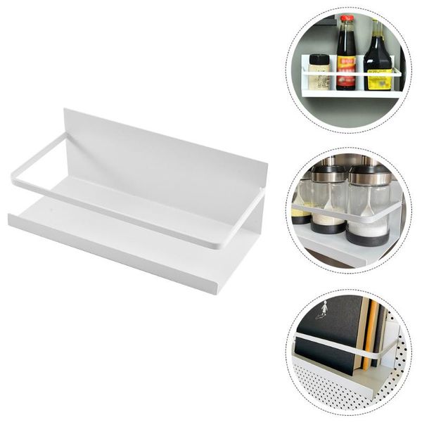 

hooks & rails 1pc refrigerator magnetic storage rack punch- shelf for kitchen