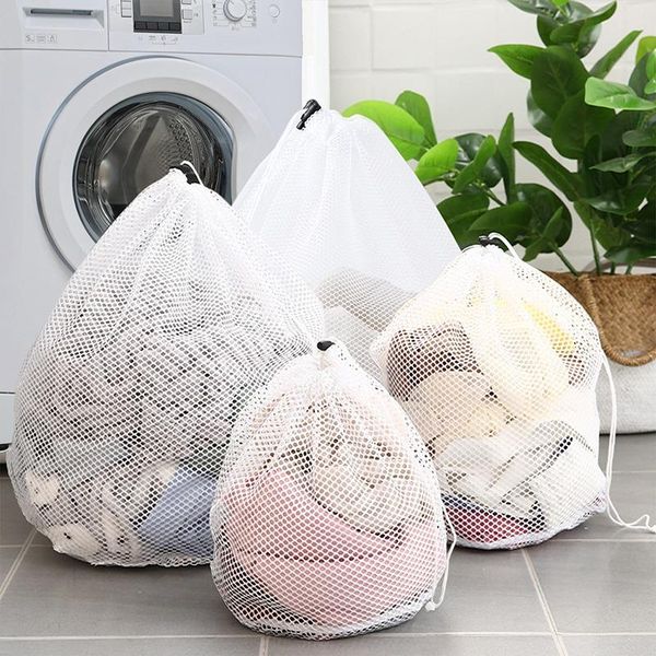 

laundry bags mesh drawstring net saver washing pouch strong machine thicken bag