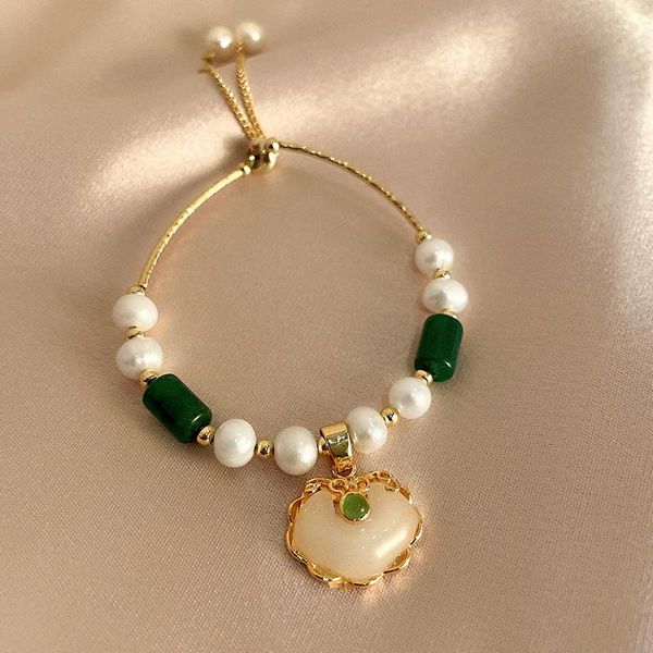 

bangle tf-330 pearl opal safe lock cat head bracelet ins style fashion temperament net red jewelry female, Black