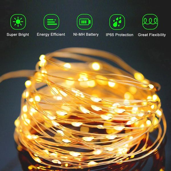 

10/20m fairy lights copper wire led string christmas garland indoor bedroom home wedding year decoration battery strings