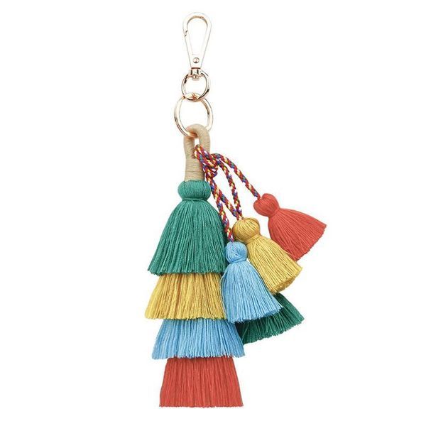 

keychains 1pc cotton thread fashion bag pendant accessories tassel keychain beautiful for decoration (pink), Silver
