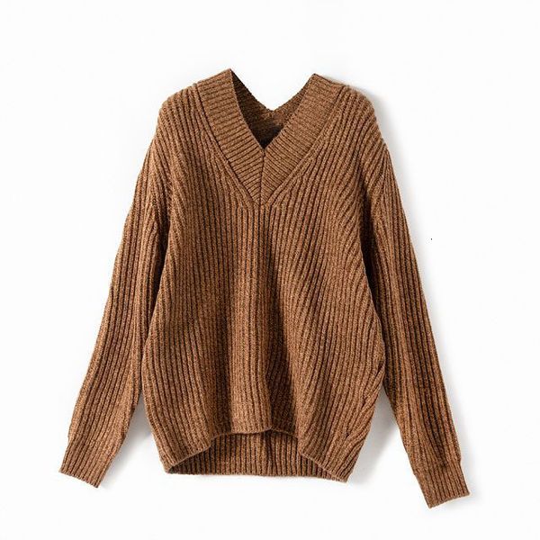 

sweater v-neck thick thread solid color women io0u, White;black