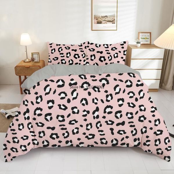 

bedding sets nordic leopard printed 3d set pink 240x220 king duvet cover  size black comforter covers with pillowcase
